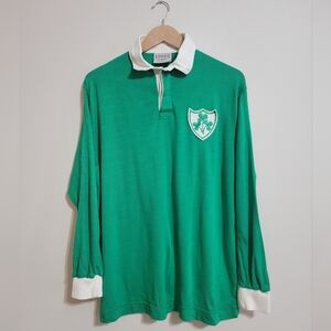 Vintage Irish Rugby Shirt with Shamrock Patch